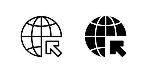 Web Link Icon Set. A black icon of a web link symbol, representing online connections.