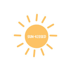 Sunshine illustration with text sun kissed inside