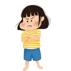 Angry little girl character