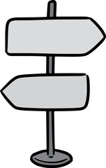 Illustration of direction post
