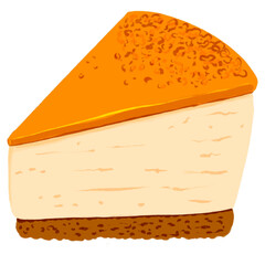 Illustration of a Slice of Biscoff Cheesecake Dessert