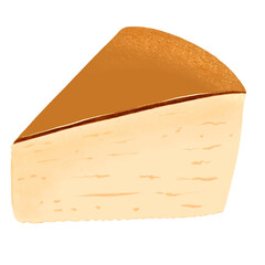 A Slice of Japanese Cheesecake Dessert Illustration