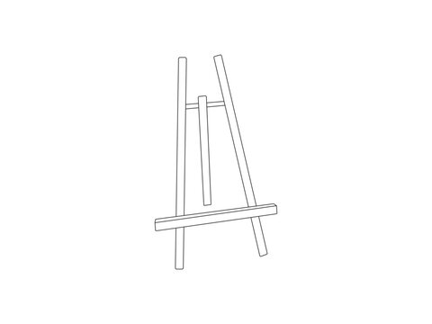 Artist easel icons set. Outline set of artist easel vector icons for web design isolated on a white background. Isometric set of easel vector icons outline. Blank Canvas Outline Icon.