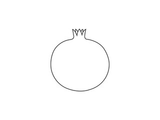 Simple Line Art Illustration of a Pomegranate. Pomegranate line icon, fresh and fruit, pomegranate vector icon. Outline illustration vector.