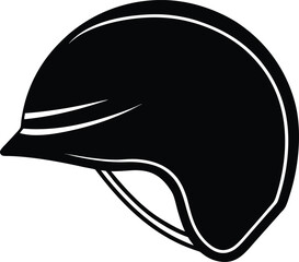 black silhouette of a helmet
