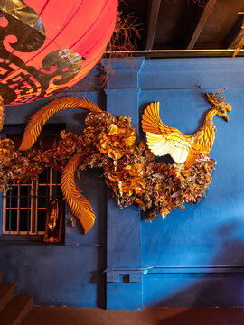 Golden phoenix wall decor, Georgetown, Malaysia
