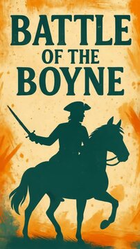 Historical Illustration of the Battle of the Boyne with Horseman