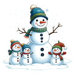 Fototapeta premium snowman in the snow