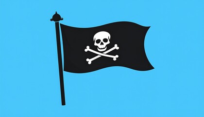 Jolly Roger Pirate Flag Icon.