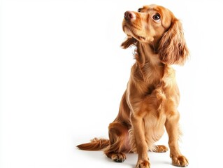 A charming golden dog sitting gracefully, perfect for pet-related content, veterinary services, or marketing materials focused on animals and companionship.
