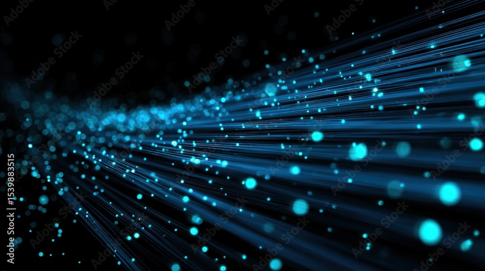 Poster High Speed Digital Data Transmission Abstract with Light and Fiber Optic Connection