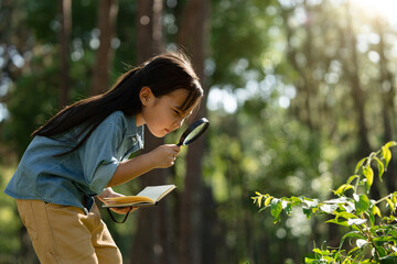 Curious Young Girl Exploring Nature Like a Scientist