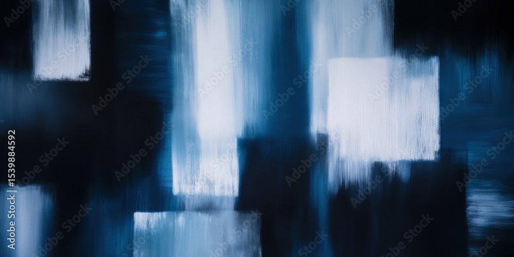 Aufkleber abstract blurry dark blue and white light reflection with soft focus and bokeh effect