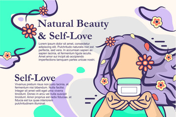 Natural Beauty Cream Concept, Botanical Cosmetic Illustration, Cosmetic Product Advertisement Design, Promotional Media for Natural Skincare