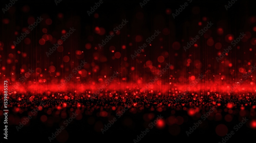 Poster vibrant red sparkles glitter background with bokeh effect for festive decor