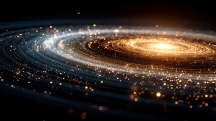 Stunning cosmic galaxy with bright stars and swirling luminous cosmic dust