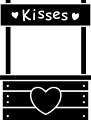 kissing booth silhouette Vector illustration Isolated.
Couple kissing booth silhouette art design.
For celebrating Valentine's Day, wedding or birthday.
Transparent background. SVG.