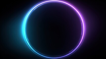 Obraz premium Bright Neon Circular Frame Glowing Light Illustration with Vibrant Colors