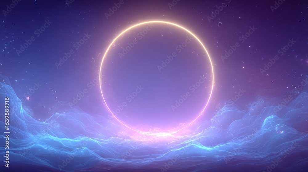 Poster mesmerizing glowing lunar eclipse with vibrant cosmic sky and nebula backdrop