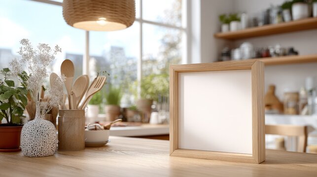 Bright Modern Kitchen Counter with Natural Light and Minimalist Decor Scene