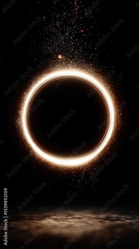 Poster Mystical glowing with sparkling particles and dark background art
