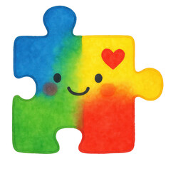 Autism Awareness clipart set features vibrant and heartwarming watercolor illustrations designed to celebrate neurodiversity and promote acceptance.