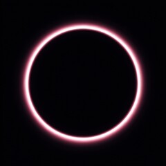 Obraz premium Illuminated pink neon circle glowing in dark space with vibrant light aura