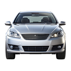 Car Front View Isolated on Pure White Background

