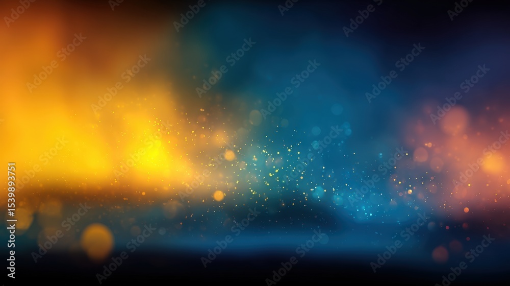 Poster abstract vibrant colorful bokeh lights background with blurred glow and sparkle