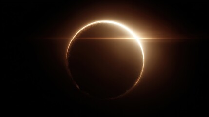 Solar Eclipse Scene with Bright Halo and Darkened Sky Du Celestial Event