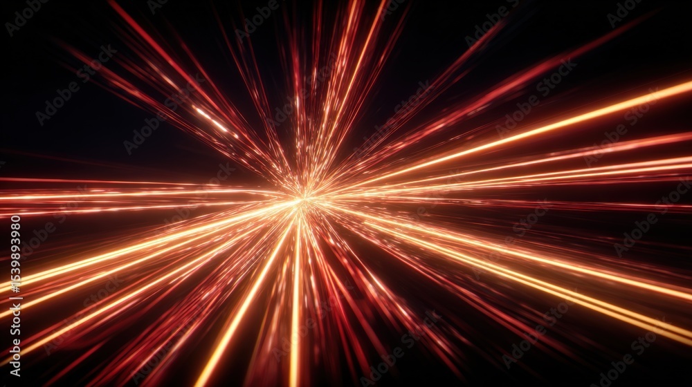 Poster bright fiery fireworks exploding with glowing sparks in a dramatic night sky