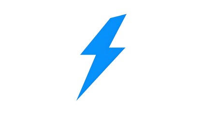 Blue Lightning Bolt Icon.