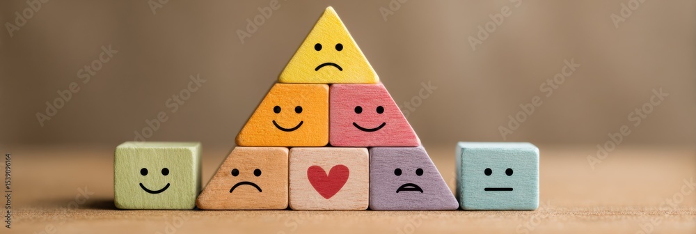 Aufkleber Understanding Emotional Needs Through a Pyramid Structure Illustrating Various Feelings and Their Importance in a Visually Engaging Format