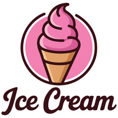 Ice cream shop logo designs set vector isolated white background