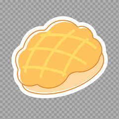 Cartoon Melon Pan Bread Illustration

