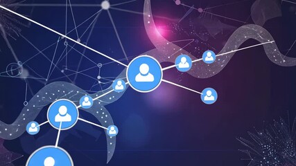 A complex molecular structure symbolizing communication, featuring DNA strands, atoms, and neurons, in a sleek vector illustration style, connected lines and dots, vibrant colors, modern design, scien - Powered by Adobe