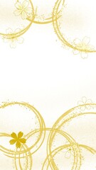 金色の高級感、和風背景たてイラスト。