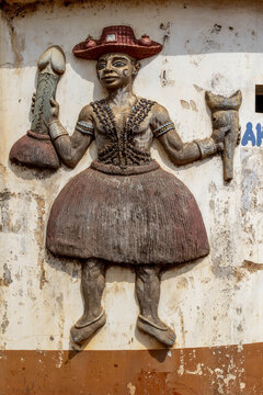 Akpodokouin Legba voodoo relief at Bohicon town entrance, Benin