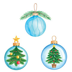 Set of New Year's balls for the Christmas tree, Christmas, festive, PNG format