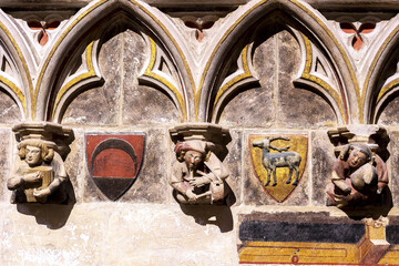 Saint Thecla’s cathedral, Tarragona, Spain. Apse chapel of Saint Olegarius. Corbel with effigies © Julian