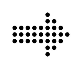 Pfeil aus schwarzen Punkten