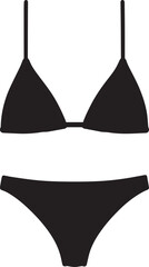 Vector art of black bikini isolated on white background