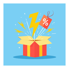 Box explodes with promotion discount  lightning