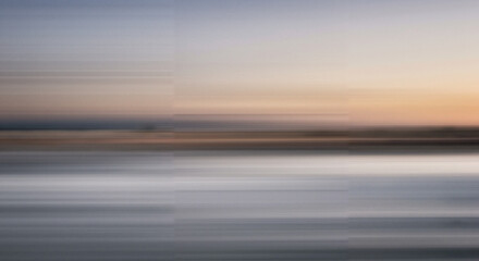 Obraz premium Abstract landscape with blurred colors at dusk over water 