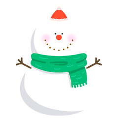 목도리를 한 귀여운 눈사람