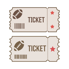 Football Ticket Icons, Game Entry Admission, vector illustration