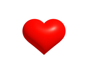 Romantic 3D Red Heart Symbol for Valentines Day, greeting card, love message, romantic chat, digital sticker, wedding decoration, anniversary gift design, and emotional icon. Vector Illustration.