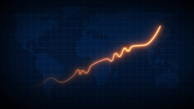 Glowing neon business graph rising arrow icon isolated .increasing arrow .