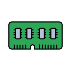 RAM icon. Lineal color style.
