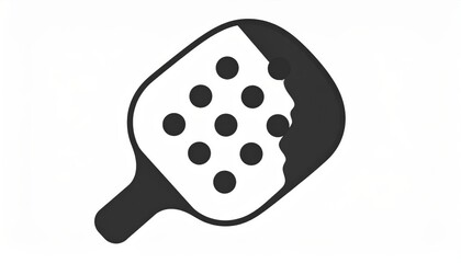 Black and White Paddle Icon Pickleball Equipment Design, pickleball, paddle sports